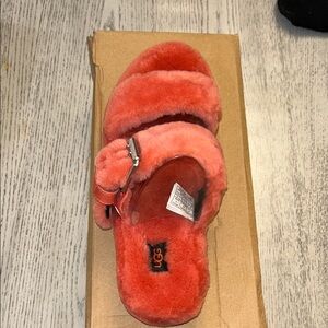 UGG Coral Fluffy Slide Sandals